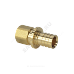 Муфта для PE-X труб аксиальная латунь Дн 25х3/4" ВР РОС