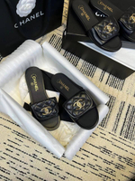 Женские шлепанцы Chanel черного цвета мягкие