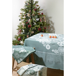 Скатерть из хлопка зеленого цвета с рисунком Ледяные узоры из коллекции new year essential, 180х180см