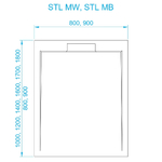 Душевой поддон прямоугольный RGW STL MB Черный мрамор (800x1600)