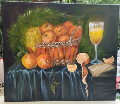 Картина натюрморт «Благословение (да хранит Вас Бог)» | Холст, масло 60х70 см | Художница Ефимова Ольга