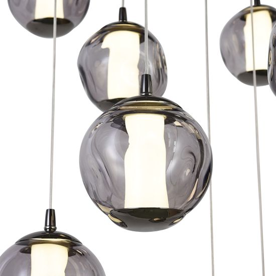 SL6520.403.20 Светильник подвесной ST-Luce черный жемчуг/прозрачно-дымчатый LED 1*100W 4000K HELMI