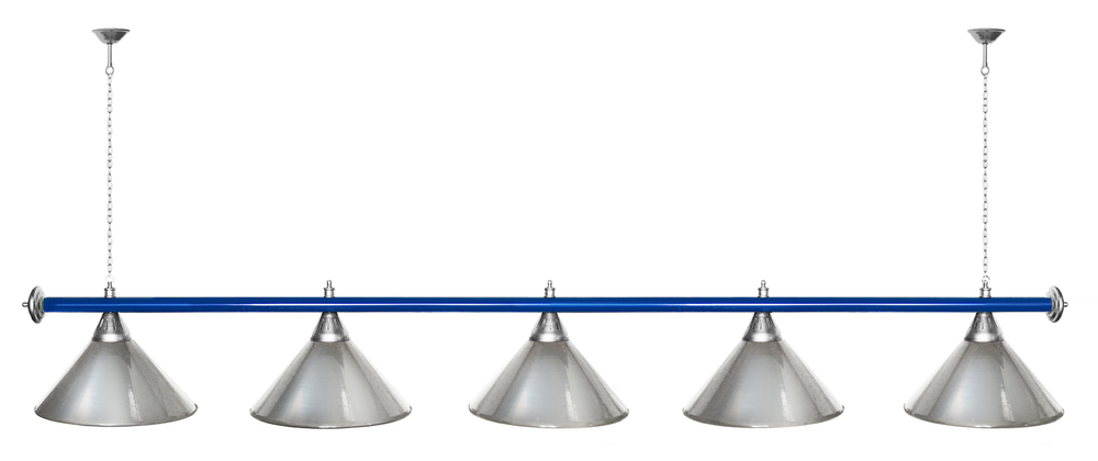 Лампа STARTBILLIARDS 5 пл. (плафоны зеленые,штанга золотая,фурнитура золото)