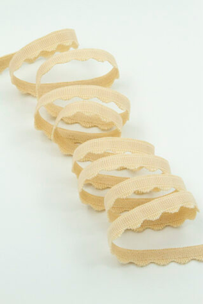 Резинка бельевая ажурная 8 мм с учётом фестона бежевая