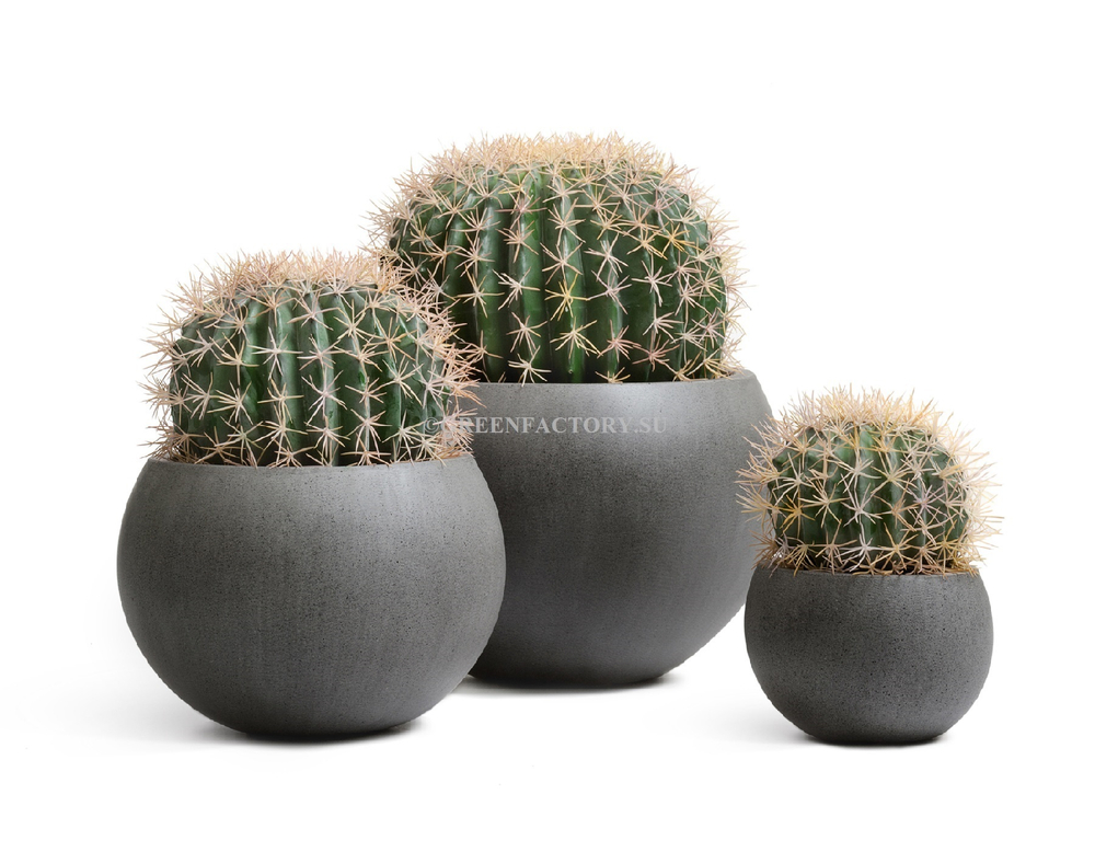 Кашпо TREEZ Effectory - Beton - Полусфера - Темно-серый бетон