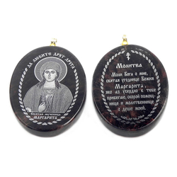 Кулон оберег "Св. Маргарита" обсидиан