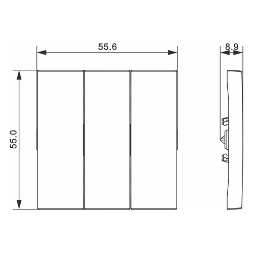 Клавиша 3-я, матовый белый, серия A07