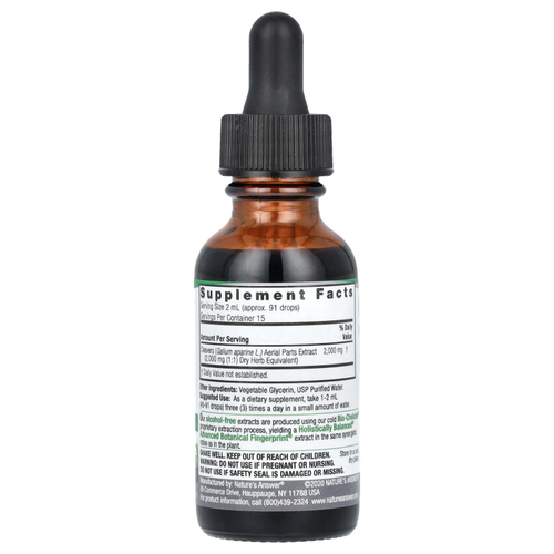 Nature's Answer, Cleavers Aerial Parts, жидкий экстракт, без спирта, 2000 мг, 30 мл (1 жидк. унц.)