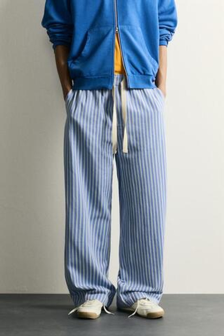 ZARA БРЮКИ BAGGY FIT В ПОЛОСКУ. ПОЛОСКИ