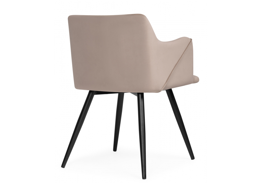 Стул на металлокаркасе Woodville Эджелл латте, черный, ножки черные