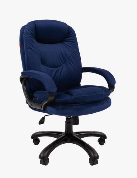 Кресло Chairman Home 668 Россия ткань Т-82 синий (черный пластик)