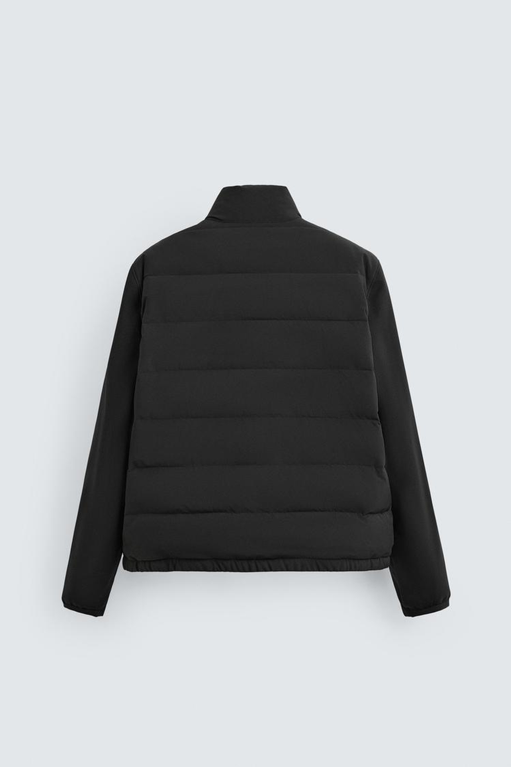 ZARA ОДНОТОННАЯ СТЕГАНАЯ КУРТКА, ЧЕРНЫЙ