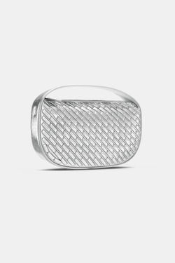 ZARA ПЛЕТЕНАЯ СУМКА, СЕРЕБРИСТЫЙ