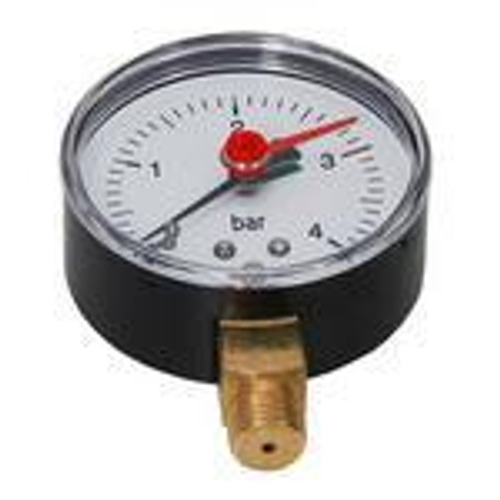 Манометр радиальный MVI, до 4 бар, D63 мм, с нижним подключением G1/4