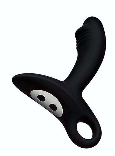 Черный силиконовый анальный вибромассажер Erokay (Цвет: черный)