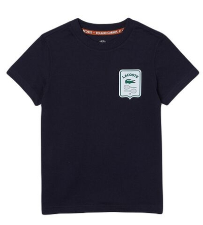 Футболка для мальчика теннисная Lacoste Sport Roland Garros Edition Badge T-shirt - navy blue