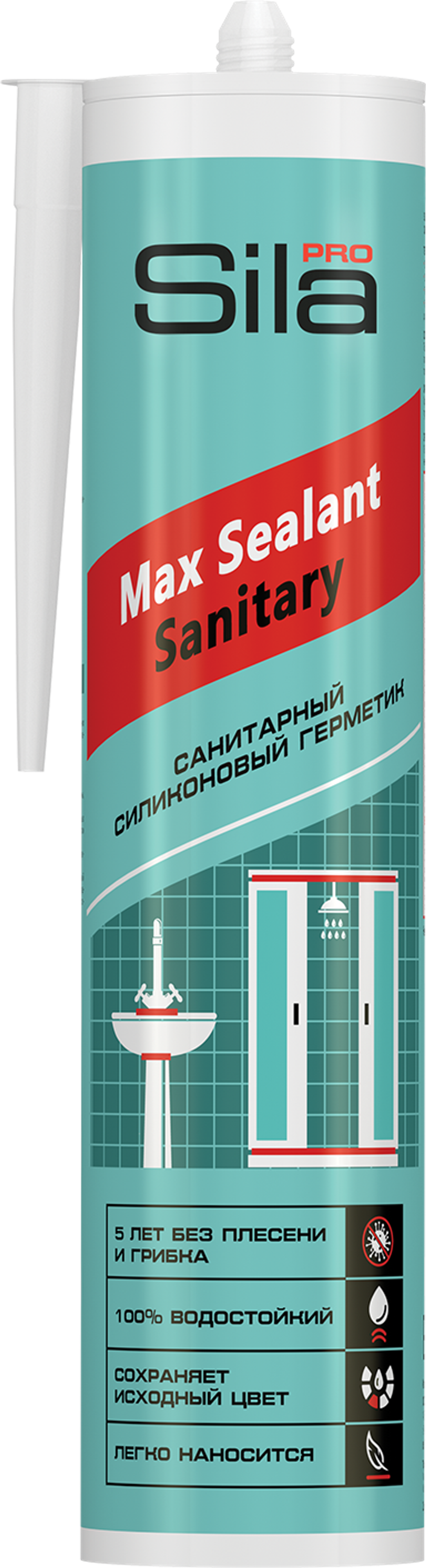 Силиконовый санитарный герметик Sila белый PRO Max Sealant 290 мл