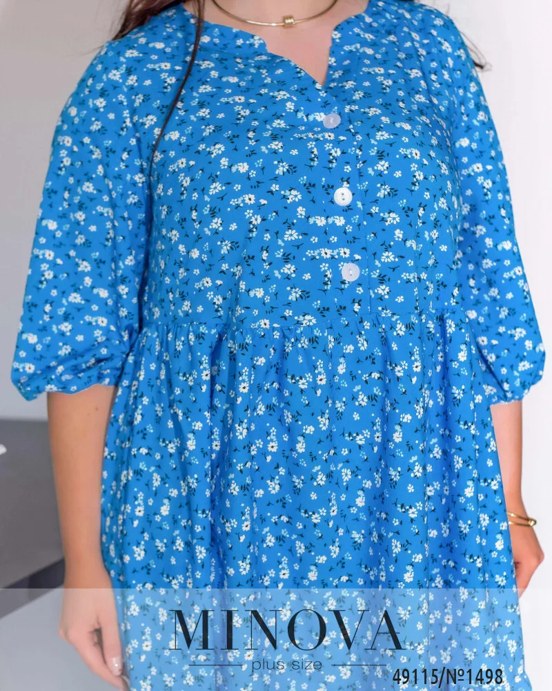 Платье 1498-голубой Minova