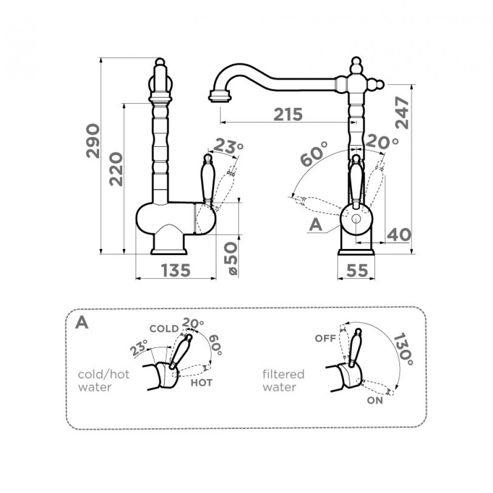 Кухонный смеситель Omoikiri Kyoto-2-Plus-G