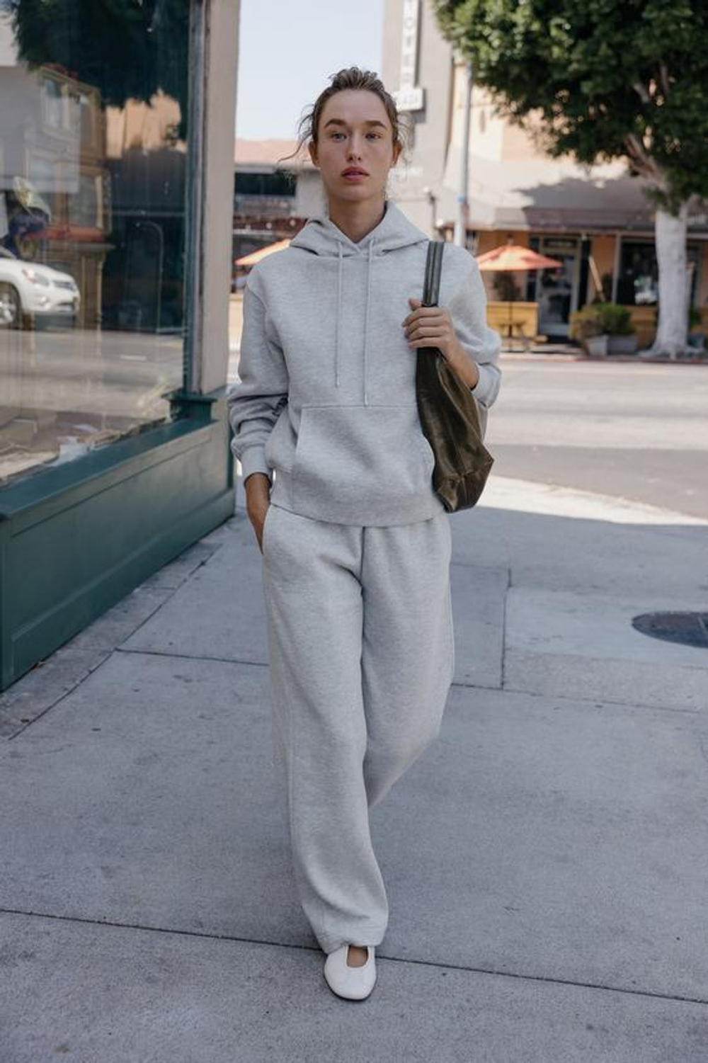 ZARA БАЗОВЫЕ БРЮКИ ИЗ МЯГКОЙ ТКАНИ, СЕРЫЙ МЕЛАНЖ