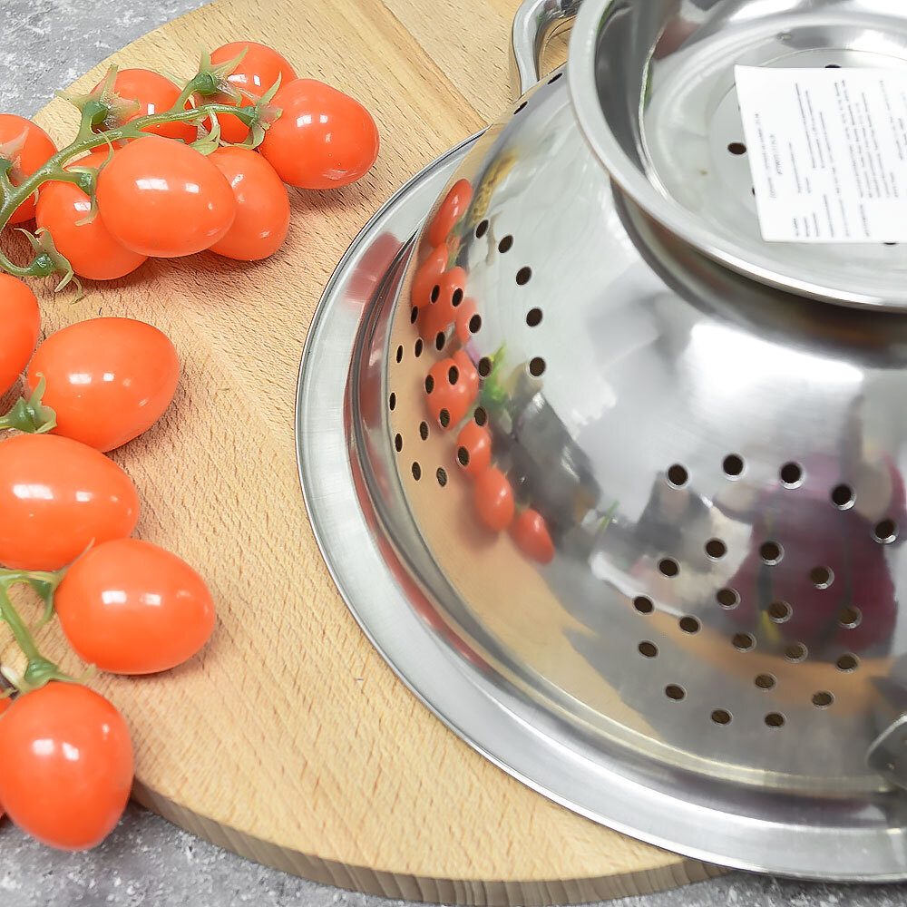 Дуршлаг 24см нерж с ручкой на ножке, 5119-24