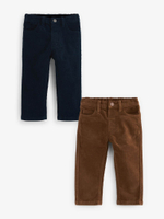 Брюки вельветовые для мальчика Next AU4-311, 2 шт., Темно-синий, Коричневый