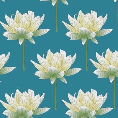 Lotus floral design blue background