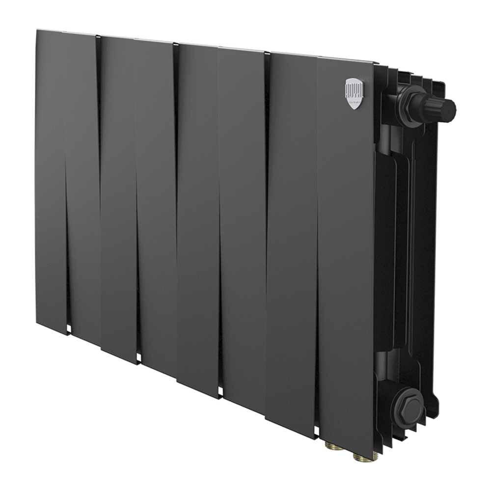 Радиатор биметаллический Royal Thermo PianoForte 300 Noir Sable 8 секций VDR (нижнее правое подключение)