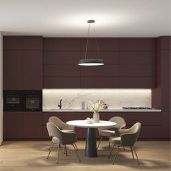 Cветильник подвесной TORION, 70Вт LED, ?630x1500 мм, 3000–6000K, алюминий, акрил, черный