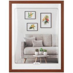 Фоторамка Image Art С22 МДФ универсальная 30х40 цвет красное дерево вставка прозрачный пластик | Image Art