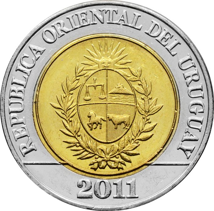 10 песо 2011 Уругвай UNC