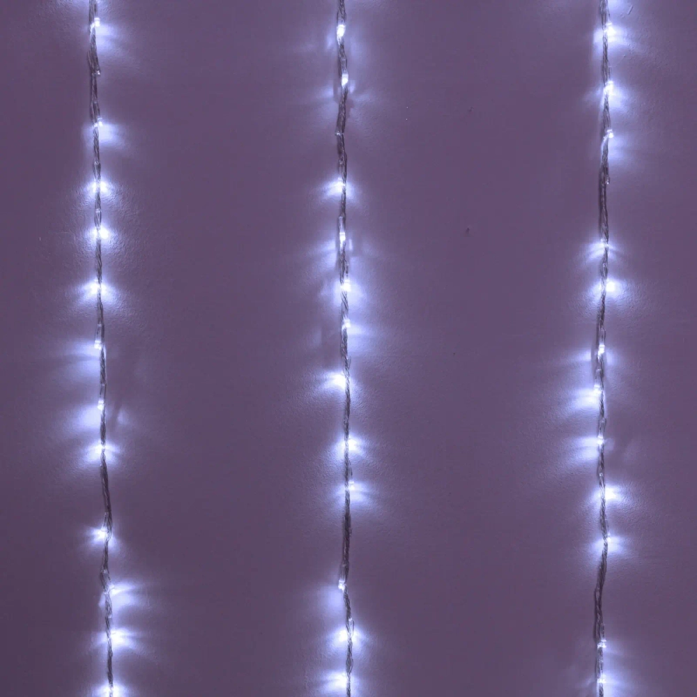 Гирлянда для дома ЗАНАВЕС «Водопад Созвездие» ш2м* в3м 624 лампы LED, прозрачн. пров, IP-40. Белый