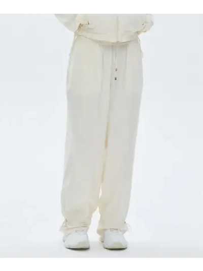 Брюки с высокой посадкой из вискозы и завязками на штанинах