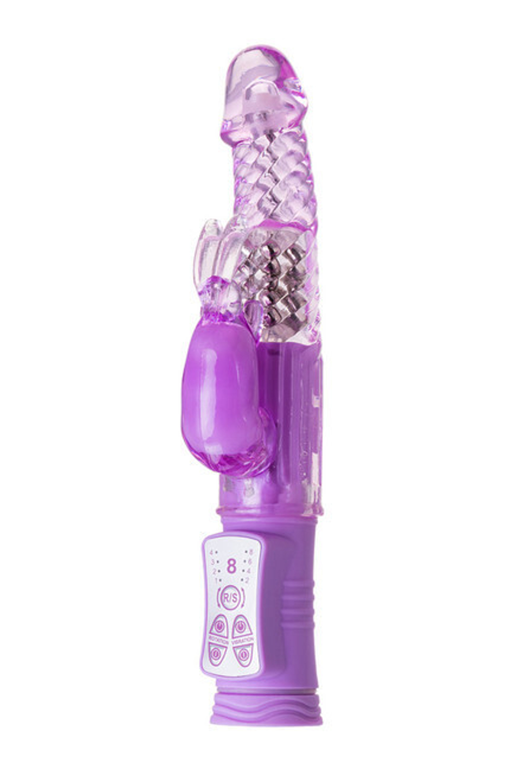 Ротационный вибратор с клиторальным зайчиком A-Toys High Tech Vibrator (8 режимов вибрации, 4 ротации) (Цвет: фиолетовый)