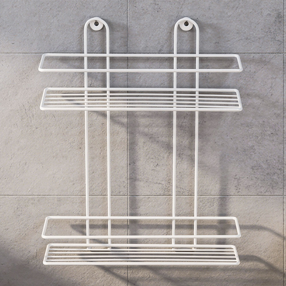 Полка прямоугольная 2-х ярусная 26,5*10*35см белая, ПП-2Б