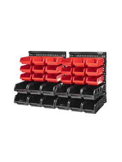 Настенный стеллаж-органайзер для хранения метизов (640х375х15), 30 лотков (18-109х90х50, 12-160х102х75) ARNEZI R7201302