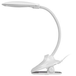 Настольный светильник ЭРА NLED-478-8W-W светодиодный на прищепке белый | Светодиодные настольные лампы