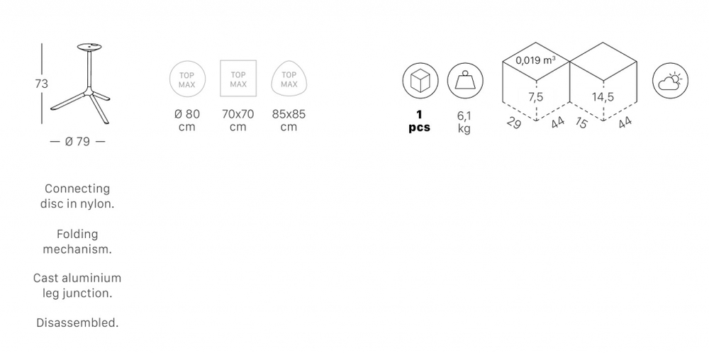 Подстолье металлическое складное Tripe Maxi Folding
