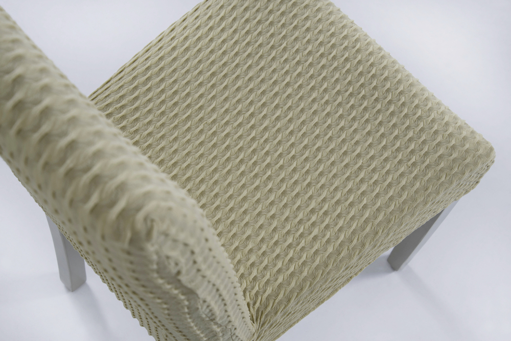 Чехол на стул без оборки Стрейч, цвет Бежевый, Набор 4 шт.