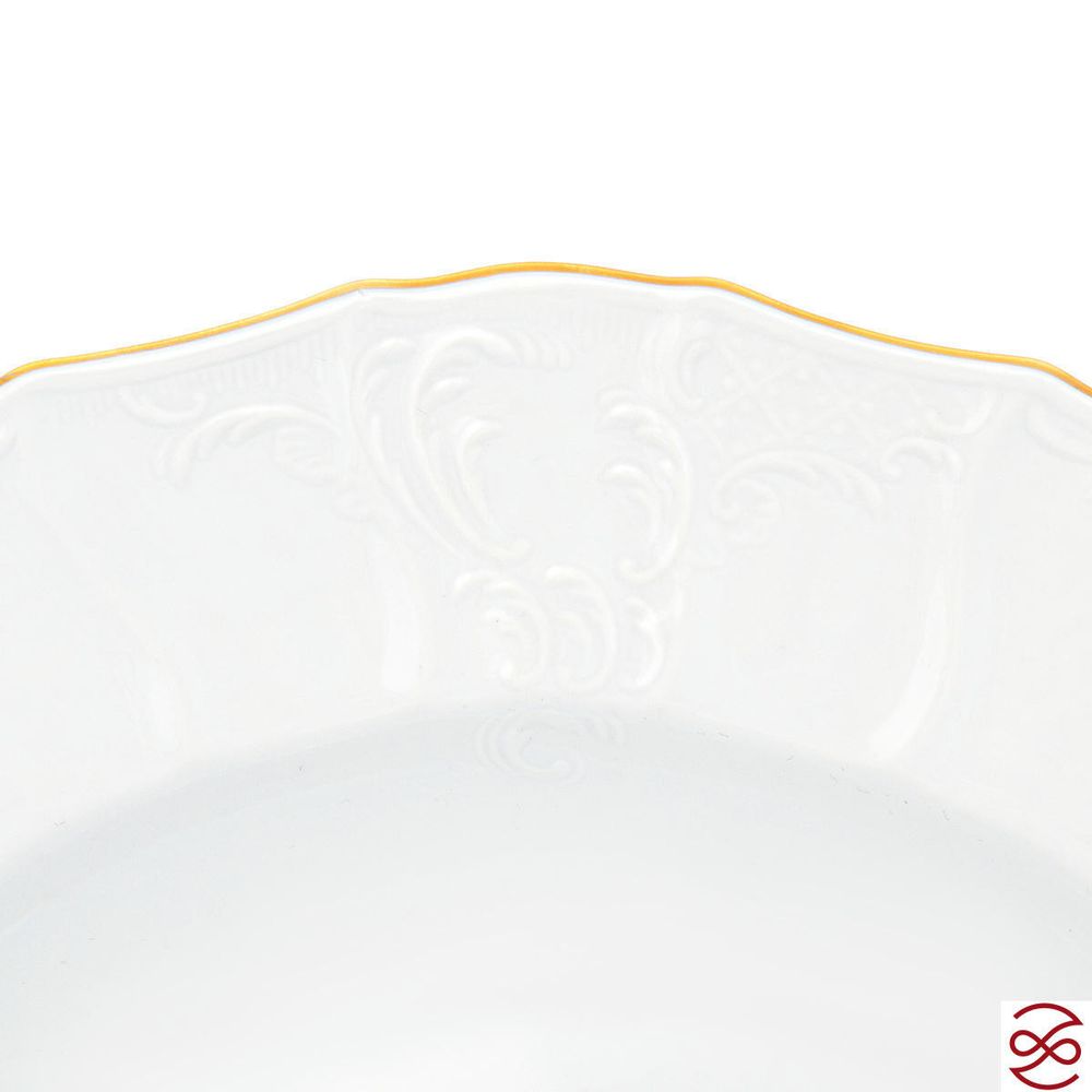 Блюдо круглое глубокое Bernadotte Белый узор 32см