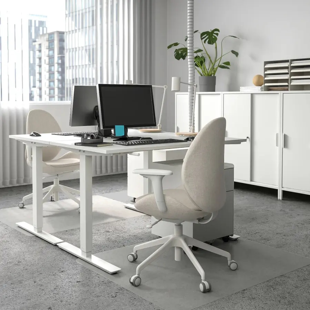 Стол регулируемый по высоте - IKEA TROTTEN/MATCHSPEL, ТРОТТЕН/МАТЧСПЕЛ ИКЕА, белый, 120х70х72-122 см