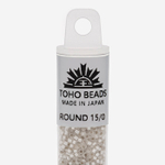 Японский бисер TOHO Round 15/0 (№21F), с внутренним серебрением, прозрачный матовый