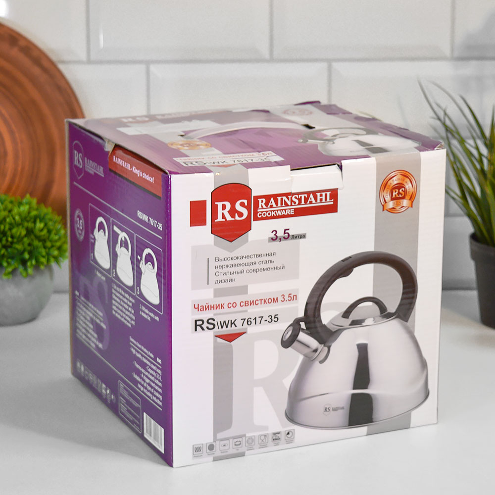 Чайник 3,5л нерж со свистком 7617-35RS\WK