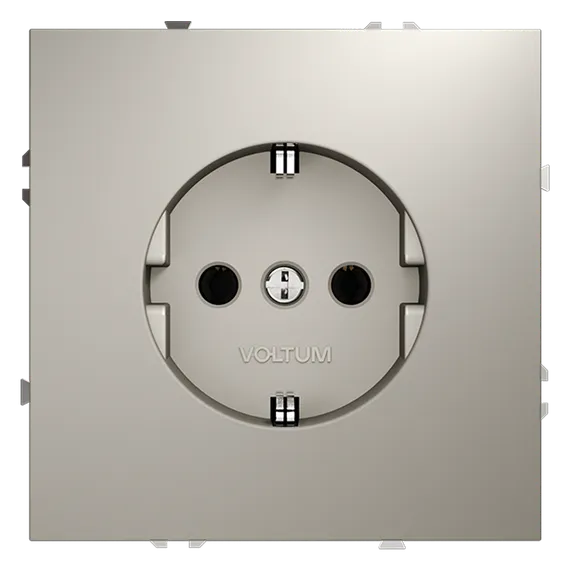 Розетка встраиваемая VOLTUM S70 с заземлением 16А, (кашемир) vls040103