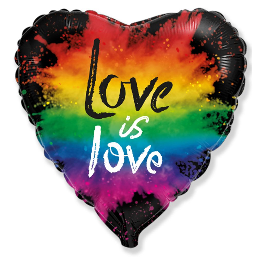 Шар фольгированный Сердце &quot;Love is Love&quot; 18&#39;&#39; с гелием