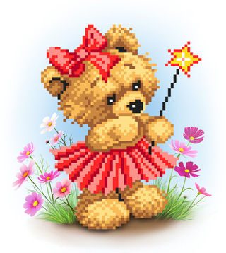 "Мишка Дева"-4139 ткань с рисунком