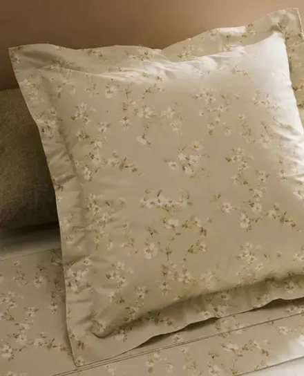 ZARA HOME НАВОЛОЧКА С ЦВЕТОЧНЫМ ПРИНТОМ, ЗЕЛЕНЫЙ
