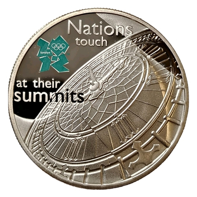 Монета 5 фунтов 2009 год "XXX Олимпийские Игры - Биг Бен"