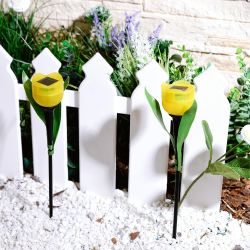 USL-C-452-PT305 YELLOW TULIP Садовый светильник на солнечной батарее Желтый тюльпан. Белый свет. 1xLR аккумулятор в-к. IP44. TM Uniel.