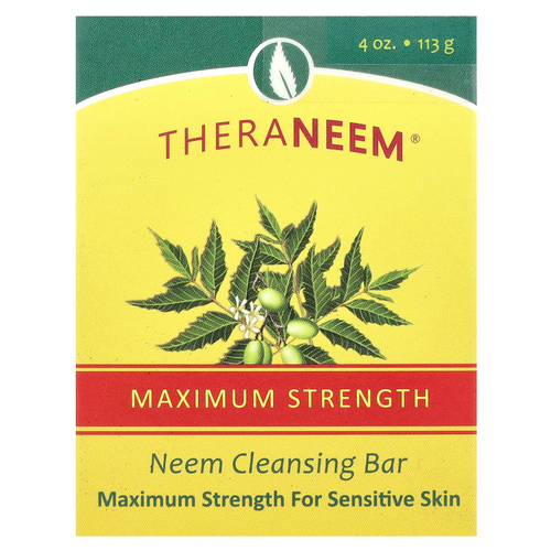 Organix South, TheraNeem®, очищающее мыло с ним, максимальная сила действия, для чувствительной кожи, 113 г (4 унции)